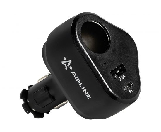 Разветвитель прикуривателя AIRLINE 1 гнездо + Type-C PD + 1USB, 2.4 A, 30 Вт PRO AEBD033 – изображение 5