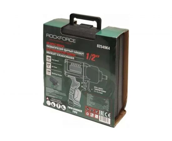 Ударный пневмогайковерт с регулировкой усилия ROCKFORCE набор головок RF-82549K4 – изображение 10