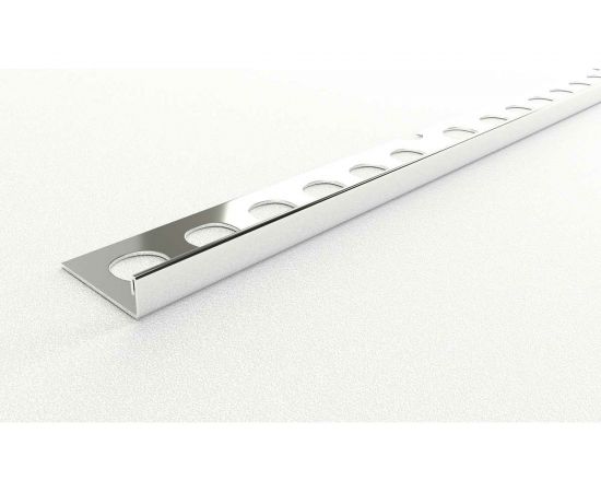 Профиль внешний окантовочный для плитки Лука 8 мм, 2,7 м, полированная нержавеющая сталь УТ000042854 