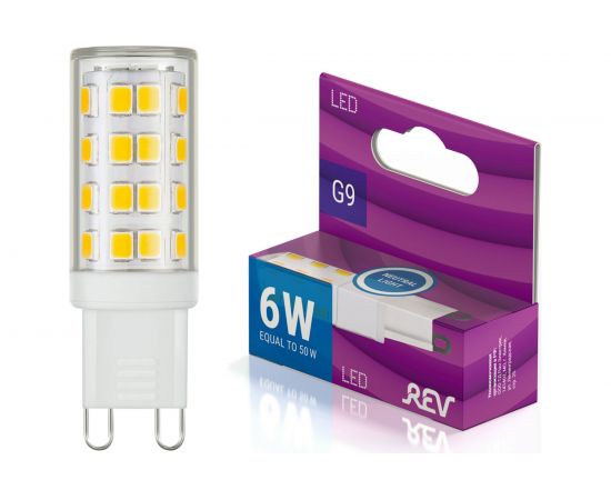 Светодиодная лампа REV JCD G9 6W, 4000К 32384 6 