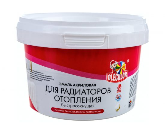 Акриловая эмаль для радиаторов отопления OLECOLOR 0.5 кг 4300006116 