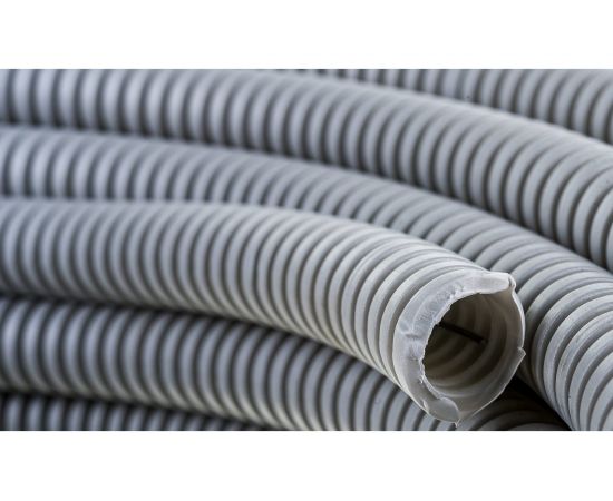 Труба ПВХ Экопласт гофрированная легкая, с зондом диаметр 16 мм, 100м 10116-100 – изображение 2