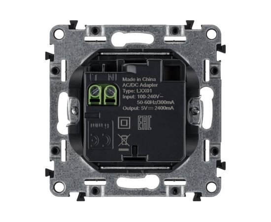 Механизм USB-розетки Legrand 2-м Valena Life 240В/5В 1500мА с лицевой панелью, белый Leg 753412 414157 – изображение 2