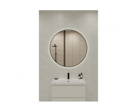 Зеркало Cersanit ECLIPSE smart 100x100 с подсветкой, круглое, черная рамка 64149 – изображение 2