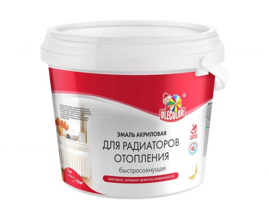 Акриловая эмаль для радиаторов отопления OLECOLOR 0.5 кг 4300006116 – изображение 2