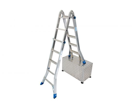 Шарнирная телескопическая лестница KRAUSE STABILO 4х5 перекладины 133960 – изображение 3