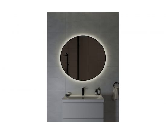 Зеркало Cersanit ECLIPSE smart 100x100 с подсветкой, круглое, черная рамка 64149 – изображение 3