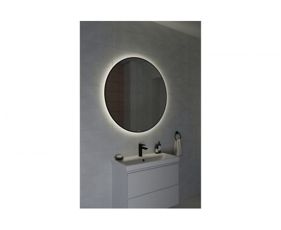 Зеркало Cersanit ECLIPSE smart 100x100 с подсветкой, круглое, черная рамка 64149 – изображение 4