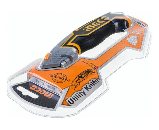 Универсальный нож INGCO 180х61х19 мм 5 лезвий INDUSTRIAL HUK6118 – изображение 5