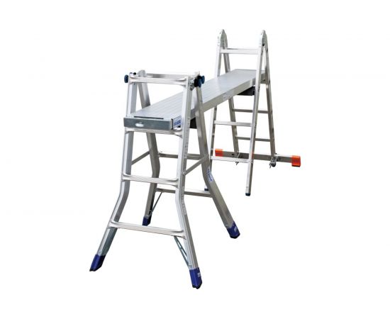 Шарнирная телескопическая лестница KRAUSE STABILO 4х5 перекладины 133960 – изображение 6