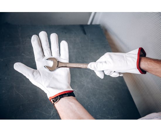 Защитные сварочные перчатки Jeta Safety краги, из кожи буйвола, белые JLE421-8/М – изображение 6