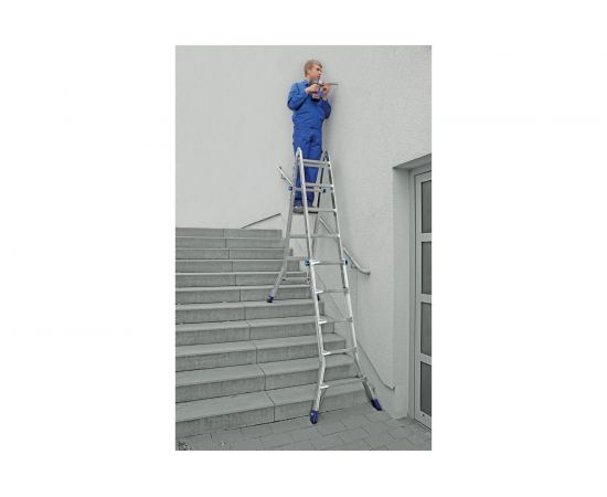 Шарнирная телескопическая лестница KRAUSE STABILO 4х5 перекладины 133960 – изображение 7