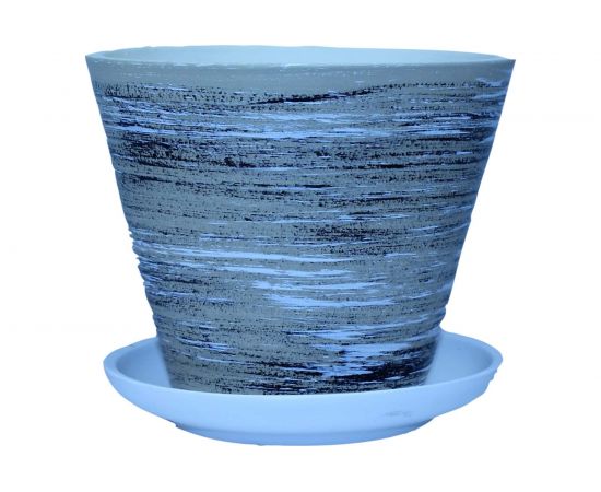 Горшок для цветов Котовская керамика Цветочный 2 бежевая полоса, 1.5 л 10001181 