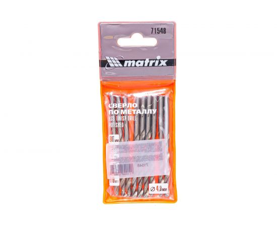 Сверло (10 шт; 4.8 мм; HSS) по металлу Matrix 71548 