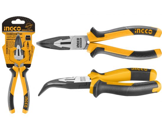 Изогнутые тонкогубцы INGCO 160мм INDUSTRIAL HBNP28168 