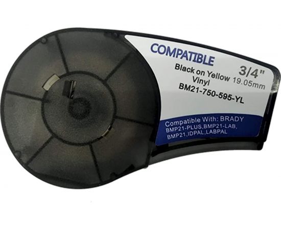 Лента Русмарк BM21-750-595-YL, 19.05мм/6.4м винил, черная на желтом BMP21 Plus , Китай RM142811 