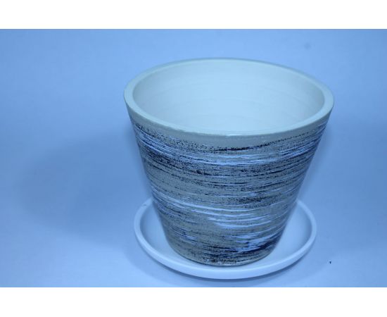 Горшок для цветов Котовская керамика Цветочный 2 бежевая полоса, 1.5 л 10001181 – изображение 2