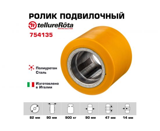 Ролик (82х90 мм; 900 кг) Tellure rota 754135 – изображение 2