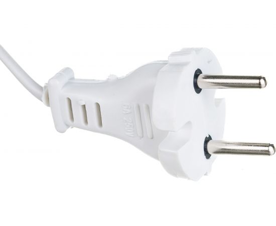 Шнур с плоской вилкой АБК-СИЛА ШВВП 2х0,75мм.кв. 1,5м белый 50067005 – изображение 2