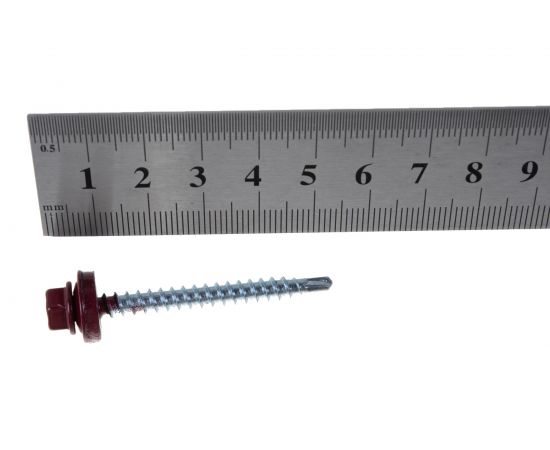 Кровельный саморез Daxmer 4,8х50 RAL 3005 150шт 05694 – изображение 3