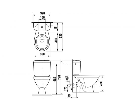 Комбинированный унитаз JIKA LYRA 2423.4.000.242.1 наклонный выпуск, нижний подвод воды Тосно 00000012734 – изображение 3