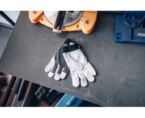 Кожаные перчатки Jeta Safety Winter Mechanic, цвет черный/белый JLE305-10/XL – изображение 4