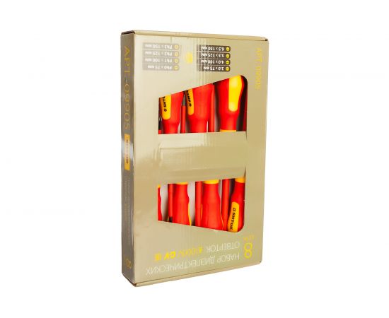Набор диэлектрических отверток SHTOK 8 шт. картон 1000В 09905 – изображение 4