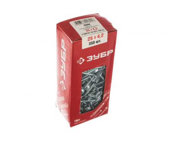 Саморезы с прессшайбой по листовому металлу 350 шт. (4,2х25 мм; PH2; ТФ1) ЗУБР 4-300191-42-025 – изображение 4