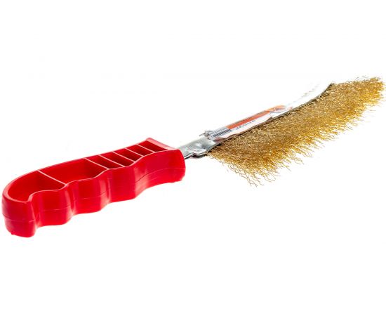 Металлическая щетка Энкор латунь, с пластиковой ручкой 51538 – изображение 4
