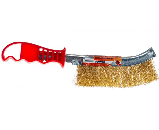 Металлическая щетка Энкор латунь, с пластиковой ручкой 51538 – изображение 5