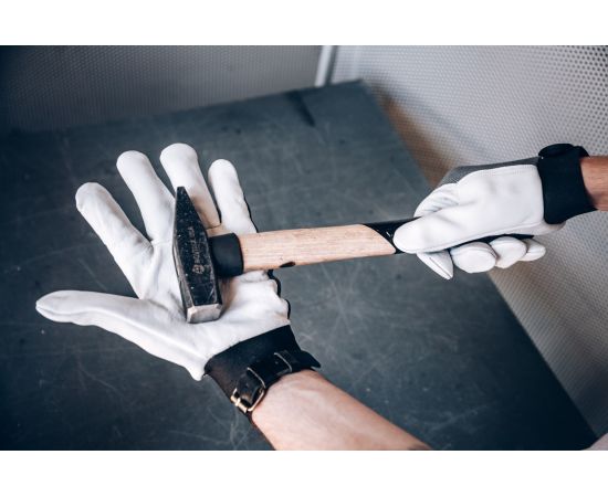 Кожаные перчатки Jeta Safety Winter Mechanic, цвет черный/белый JLE305-10/XL – изображение 6