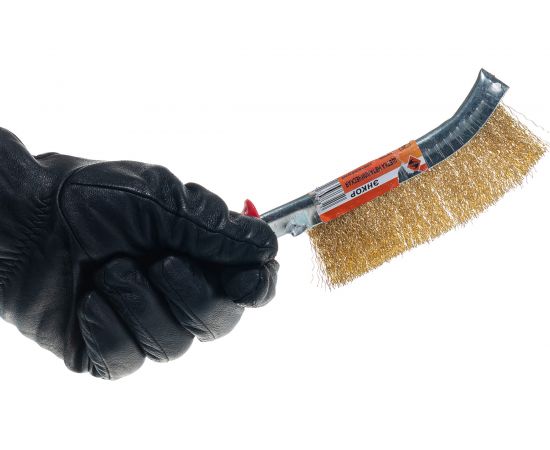 Металлическая щетка Энкор латунь, с пластиковой ручкой 51538 – изображение 6