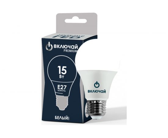 Светодиодная лампа Включай 15W E27 A60 4000K 220V LED PREMIUM А60-15W-E27-W ЛОН 1007796 