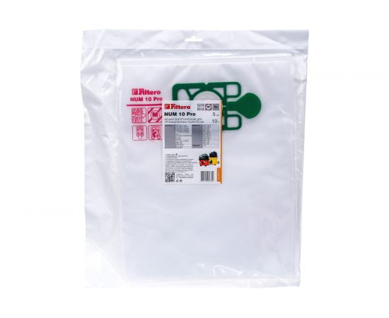 Мешки для пылесоса Numatic трехслойные синтетические Filtero NUM 10 Pro 10л 5шт 05680 