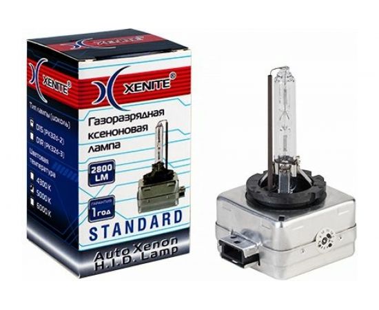 Ксеноновая лампа XENITE D1S, 85 В, 35 Вт, PK32d-2, 6000 K, 2800 Лм, 1 шт. 1004068 