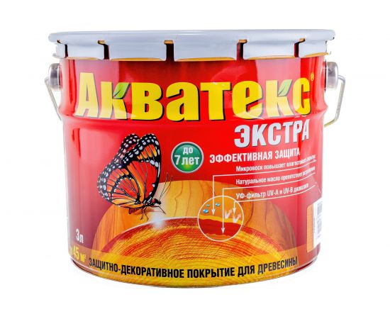 Защитно-декоративное покрытие для древесины Рогнеда Акватекс Экстра (груша; 3 л) 13867 