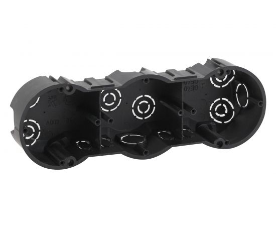 Установочная коробка ЭРА КУТ 3х местная, 212х70х45мм, для твердых стен, саморезы, IP20, 45/900 Б0047214 