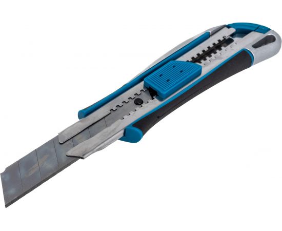 Резак с выдвижным лезвием РемоКолор Aluminium profi, обрез. Al корпус, автоматический фиксатор, 19-0-303 