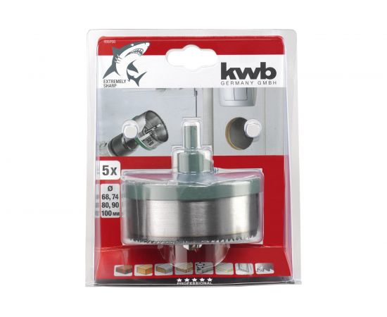 Коронка пильная наборная 68-100 мм KWB 499700 – изображение 2