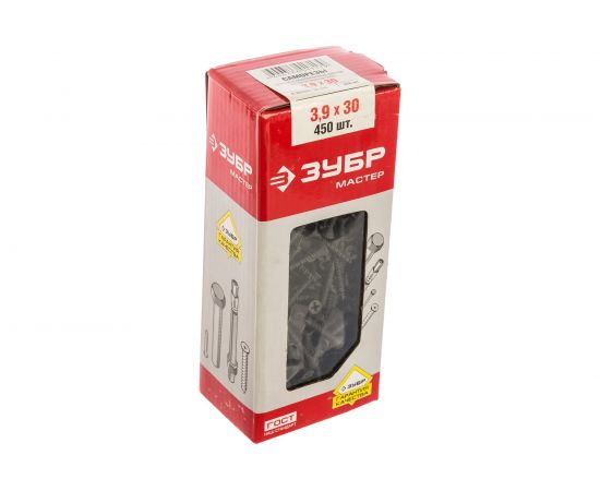 Саморезы с двухзаходной резьбой Зубр по ГВЛ, ДСП, фосфатированные, PH2, 3,9x30мм, ТФ1, 450шт 4-300051-39-030 – изображение 2