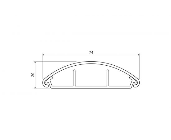 Напольный кабельный канал 74х20 KOPOS LO 75 LD комплект 2 метра LO 75_LD – изображение 2