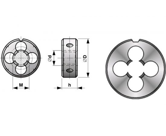Плашка М 5 шаг 0,8 мм. D20 мм Bucovice Tools 210050 – изображение 3