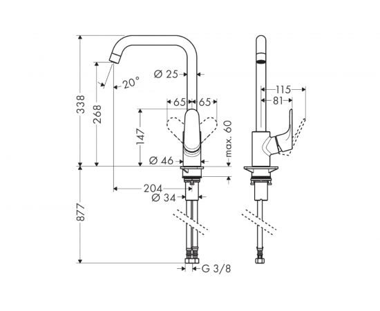 Смеситель для кухни HANSGROHE 31820000 Focus Е2 00000008306 – изображение 8