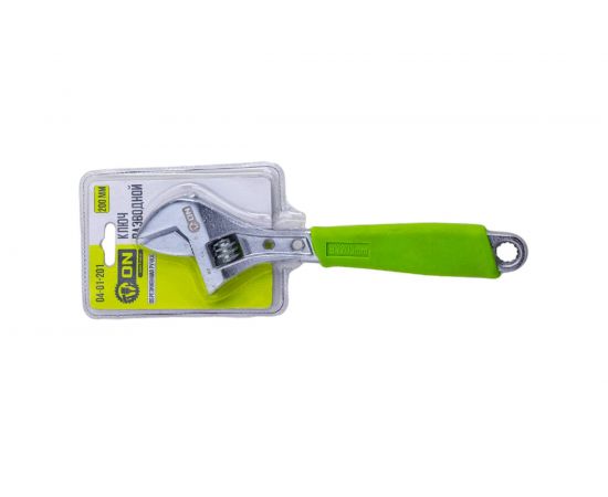 Ключ разводной ON 200мм с обрезиненной ручкой 04-01-201 