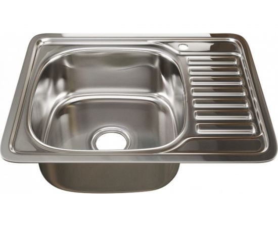 Врезная мойка mixline 48х58х18 см, 0.8, левый выпуск 3 1/2, с сифоном 535617 