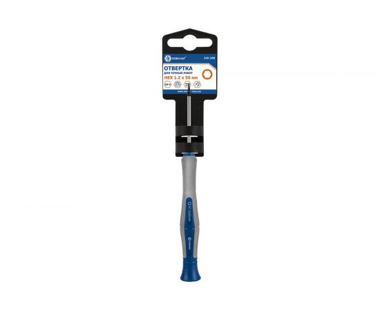 Отвертка для точных работ HEX 1.2 х 50 мм CR-V,подвес КОБАЛЬТ Ultra Grip 245-398 