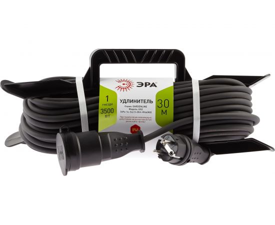 Силовой удлинитель ЭРА UFx-1e-3x2,5-30m-IP44 KG на рамке с/з 1 розетка 30 м КГ 3х2,5 Б0050872 