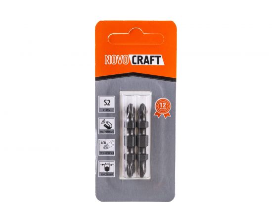 Биты двухсторонние (45 мм; 2 шт; PH2хPH2) для шуруповерта Novocraft В422-21-04522G 
