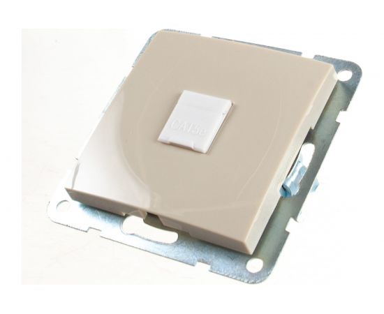 Компьютерная розетка LK Studio RJ-45, категория 5е, с накладкой, бежевый 866101-1 