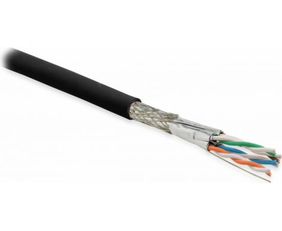 Кабель Hyperline, SFTP4-C6A-S23-OUT-PE-BK-500 500м витая пара, экранированная S/FTP, кат.6а 359207 